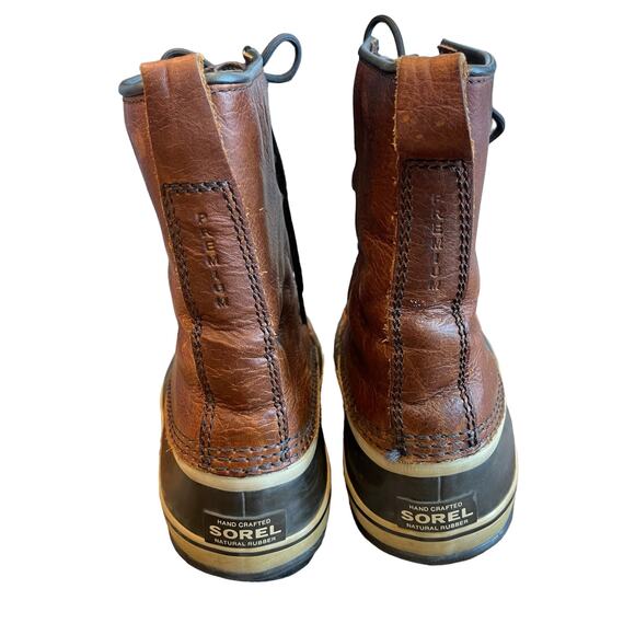SOREL Premium Leather Winter Insulated Duck Boots Rubber Bottom Men’s Size 9 - Picture 5 of 11